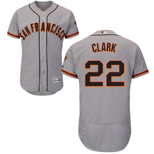 Giants #22 Will Clark Grey Flexbase Authentic Collection Road Stitched MLB Jersey